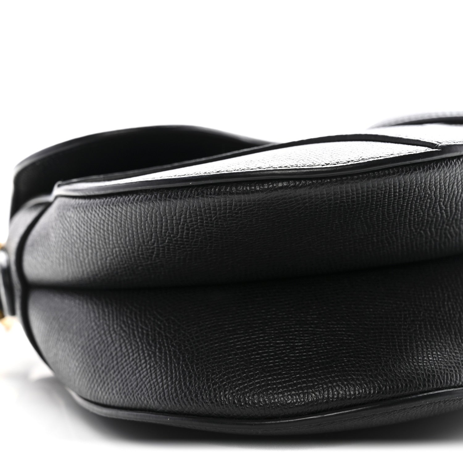 Christian Dior Grained Calfskin Saddle Bag Black