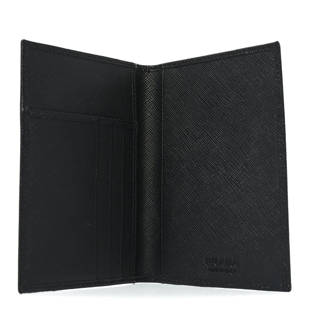 Prada Saffiano Passport Holder Black