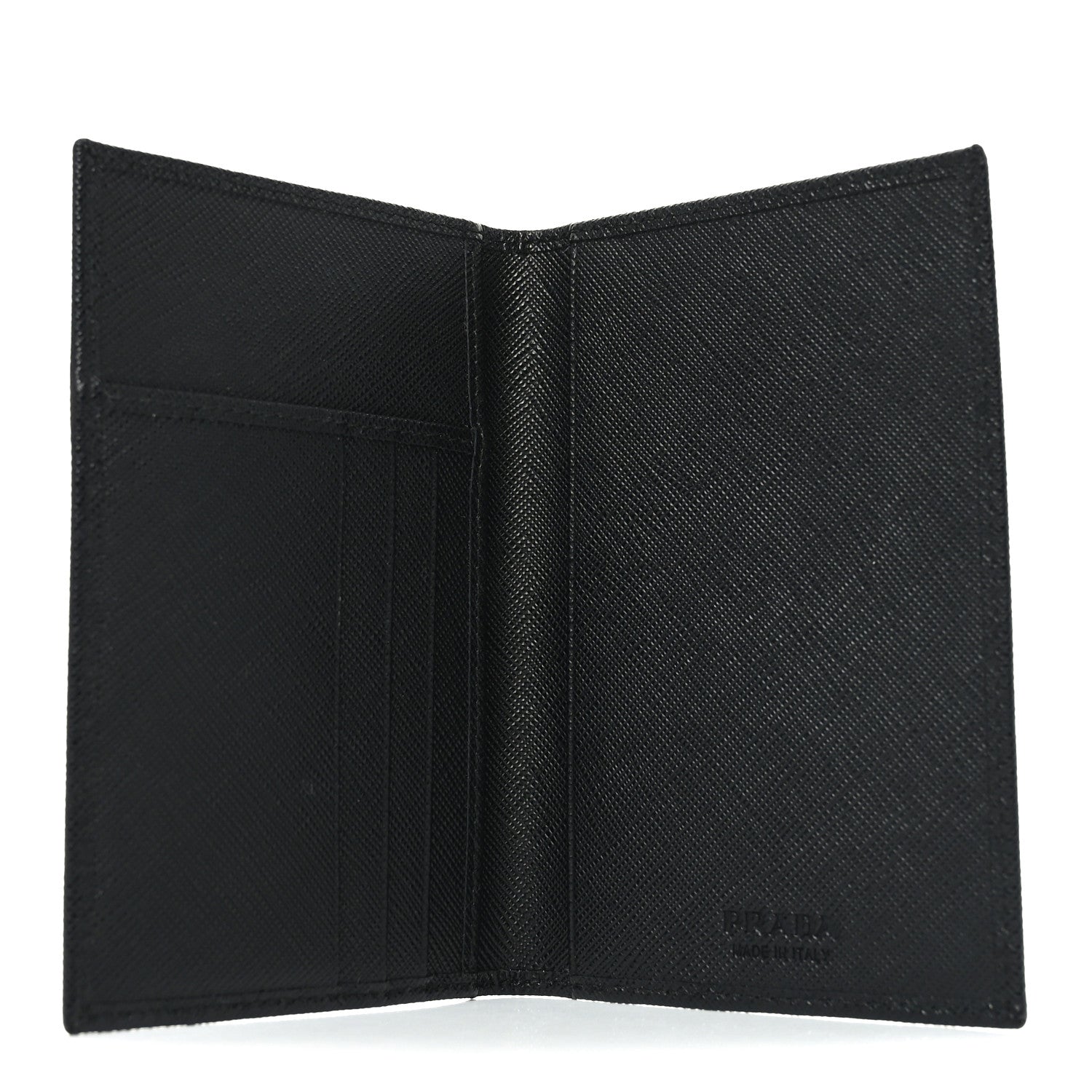 Prada Saffiano Passport Holder Black