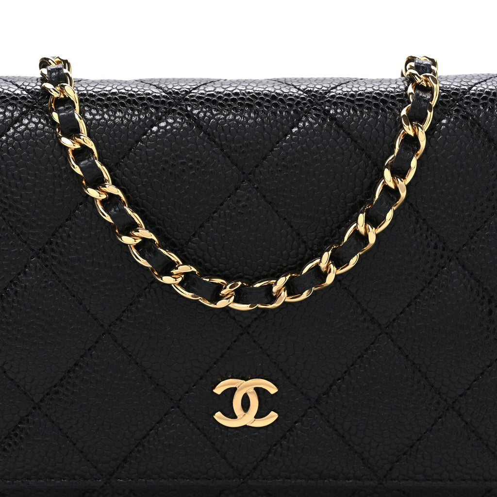 Chanel Caviar Quilted Wallet on Chain WOC Black