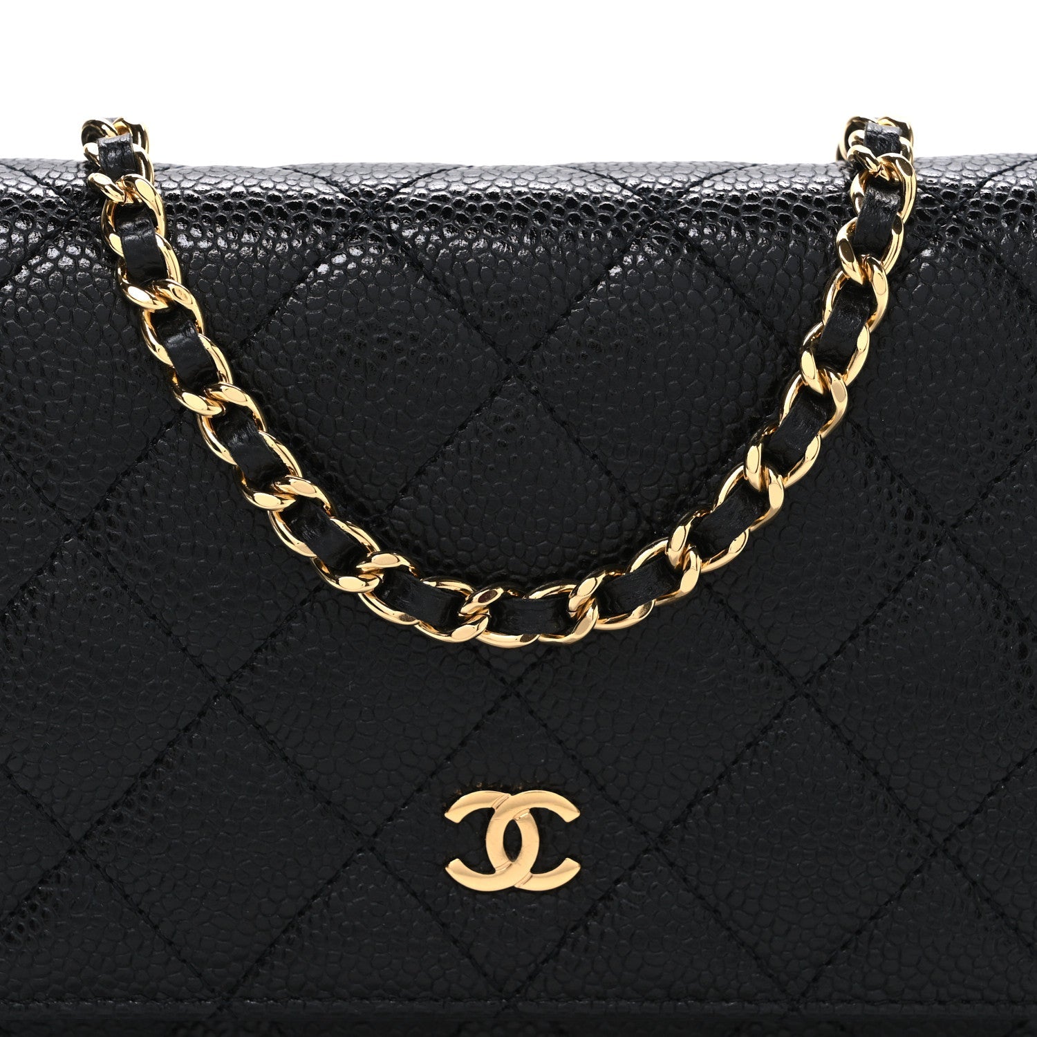 Chanel Caviar Quilted Wallet on Chain WOC Black
