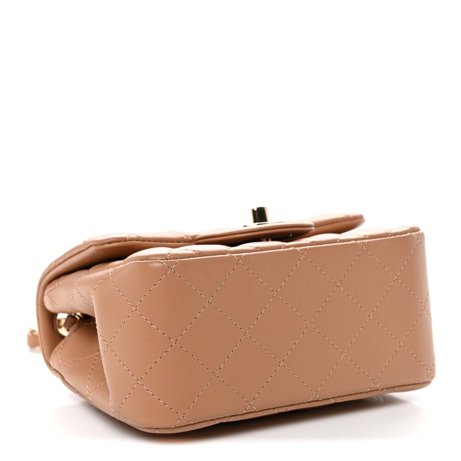 Chanel Lambskin Quilted Mini Square Flap Brown