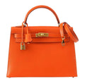 Hermès Kelly Sellier 32 Feu Bag Gold Hardware