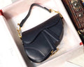 Dior Mini Saddle Bag In Blue Calfskin