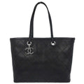 Chanel Black Caviar Skin On The Road Shopping Fever Tote Bag