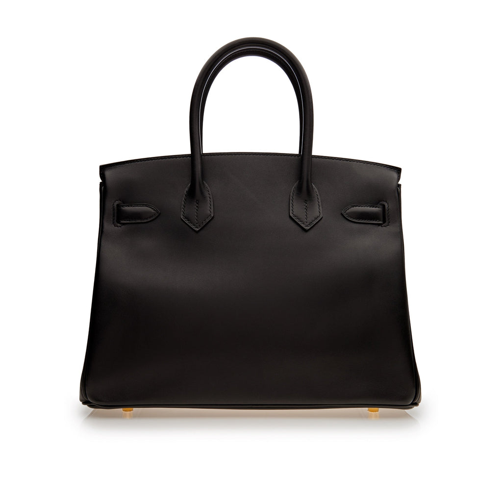 Hermes Birkin 30 Black Box Leather Gold Hardware