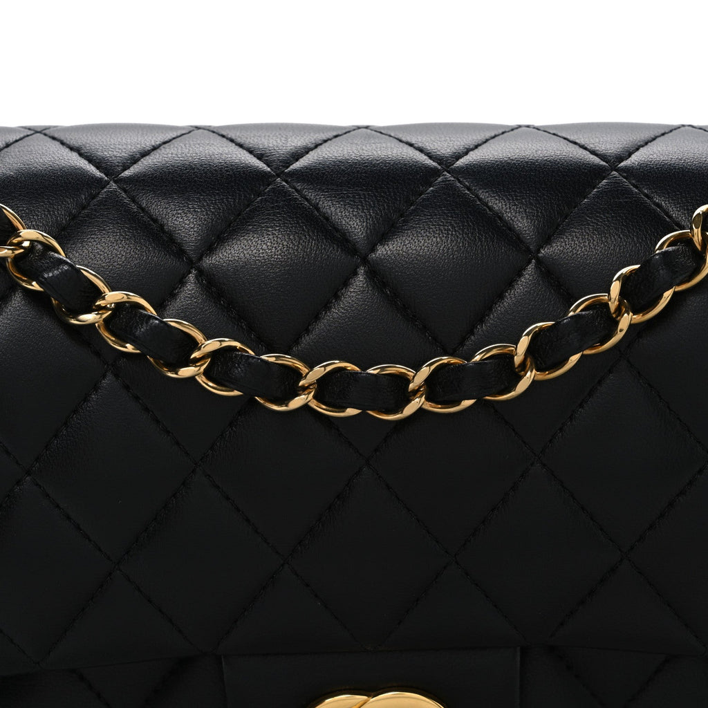 Chanel Lambskin Quilted Medium Double Flap Black