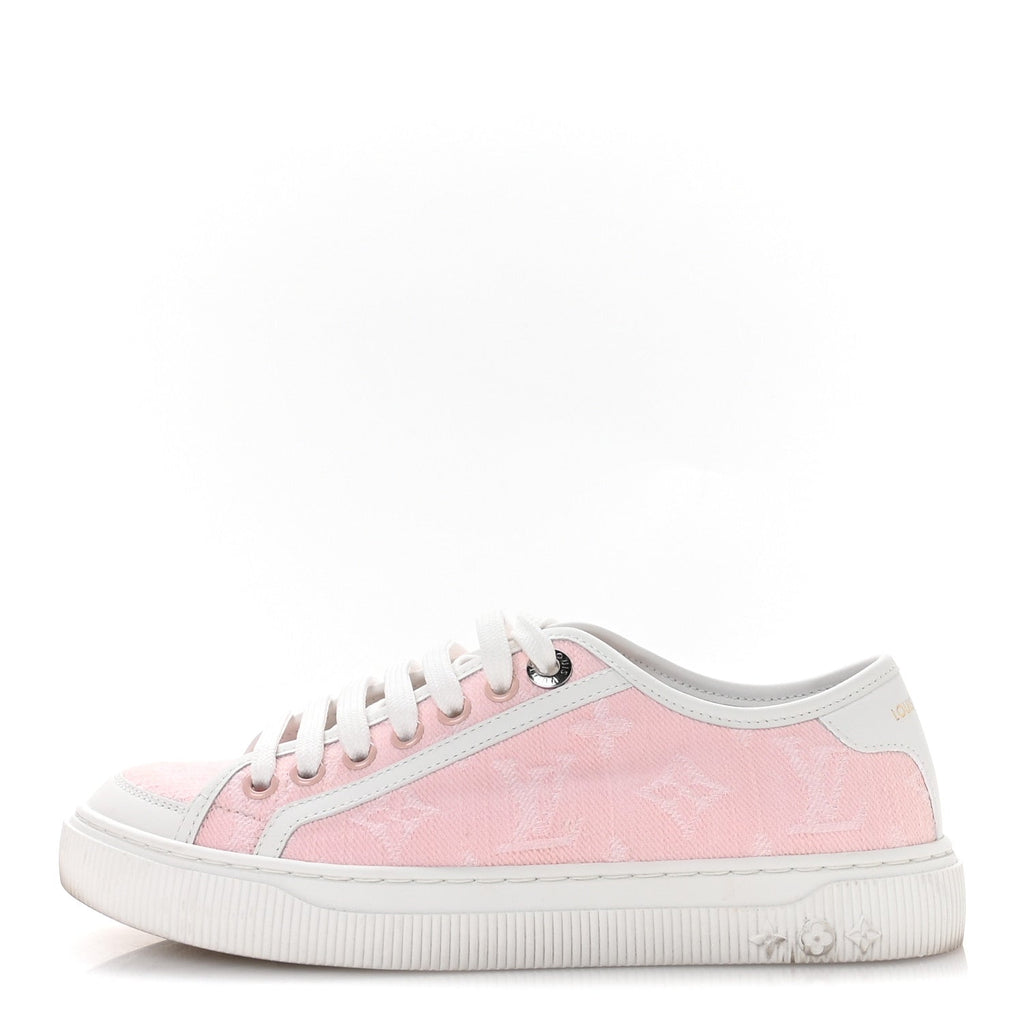 Louis Vuitton Denim Monogram Lagoon Sneakers 35 Pink
