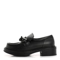 Louis Vuitton Calfskin Oversized Chain Academy Loafers 37.5 Black