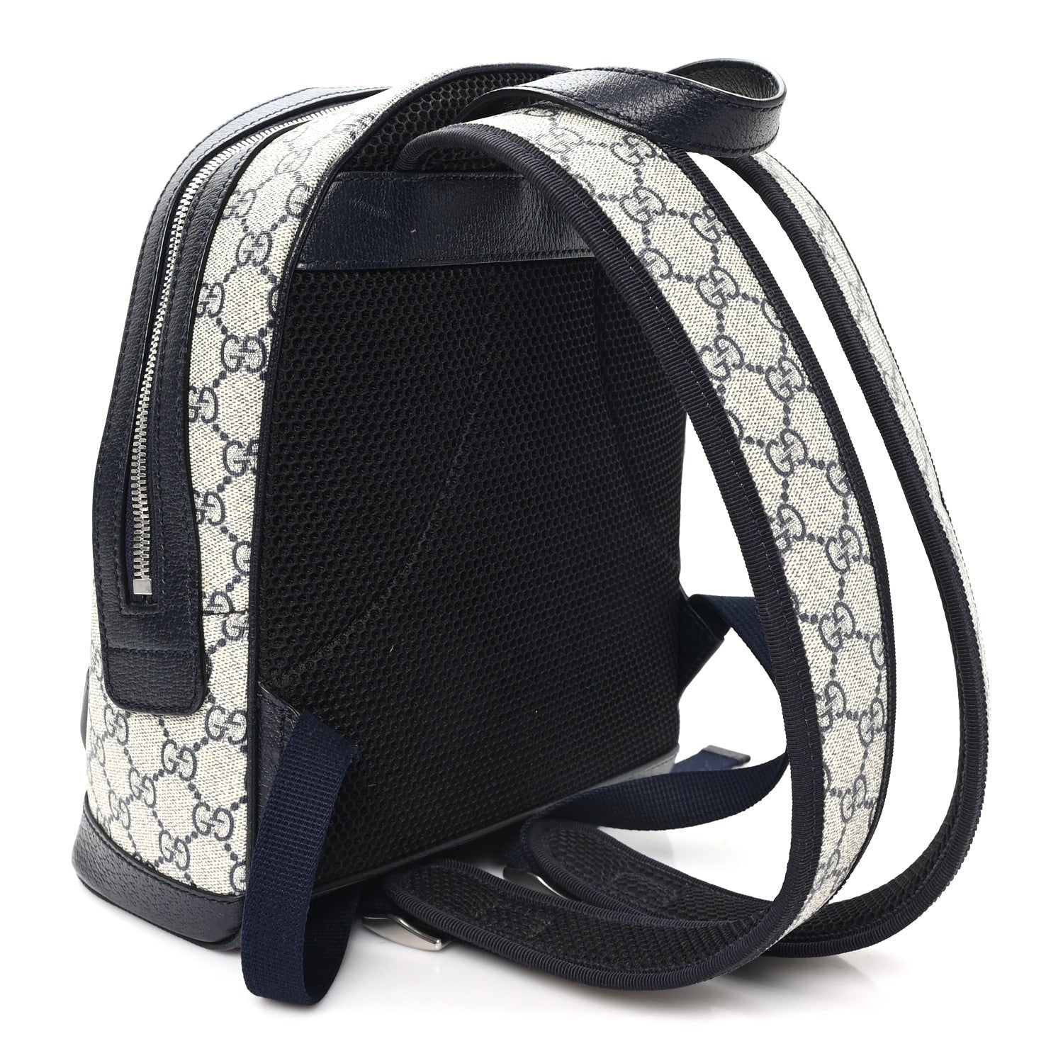 Gucci GG Supreme Monogram Textured Dollar Calfskin Web Small Ophidia Day Backpack Beige Blue Black
