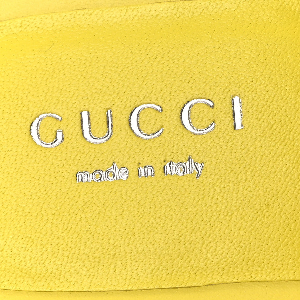 Gucci Nappa Charlotte Double G Marmont Thong Sandals 37.5 Acid Lime