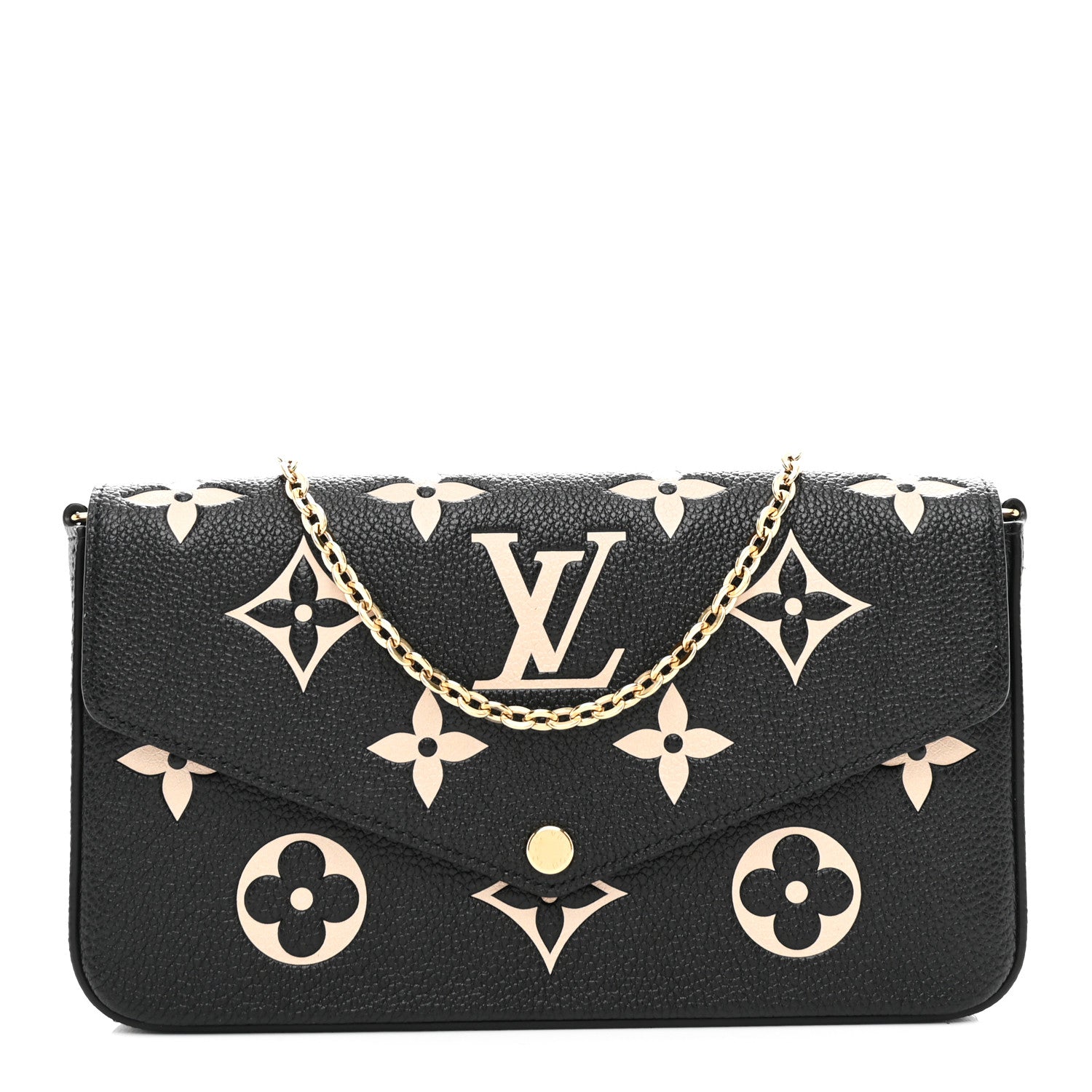 Louis Vuitton Empreinte Monogram Giant Felicie Pochette Black Beige