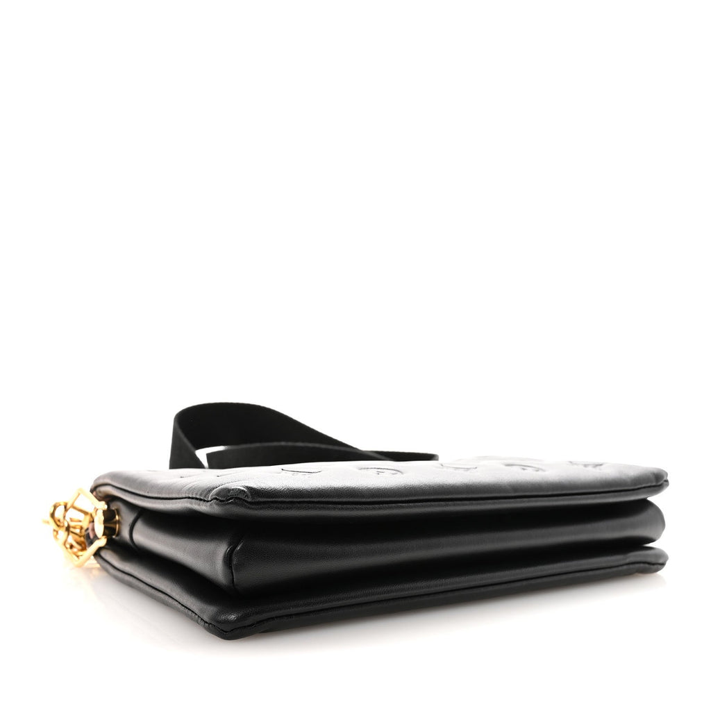 Louis Vuitton Lambskin Embossed Monogram Coussin PM Black