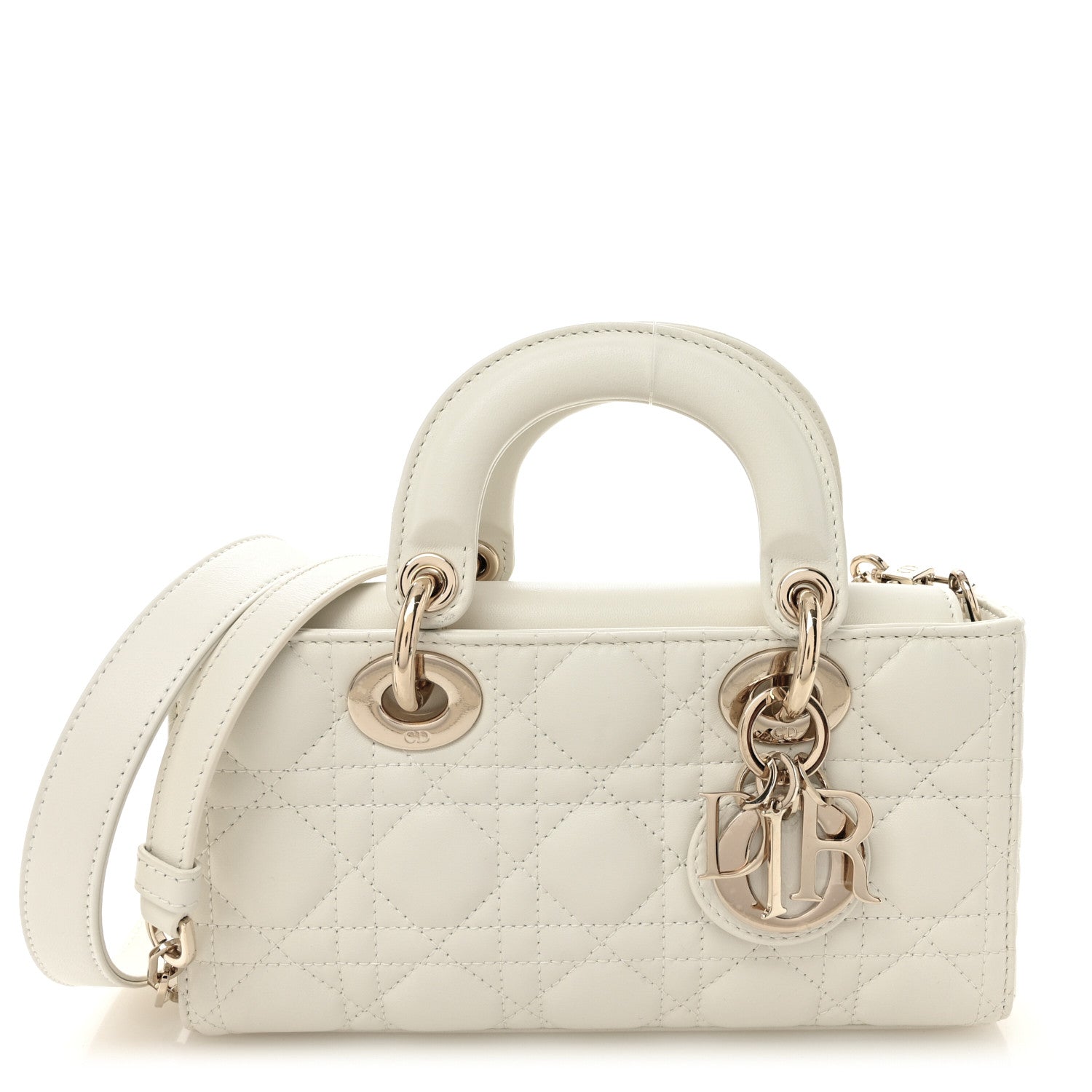 Christian Dior Lambskin Cannage Small Lady D-Joy Latte