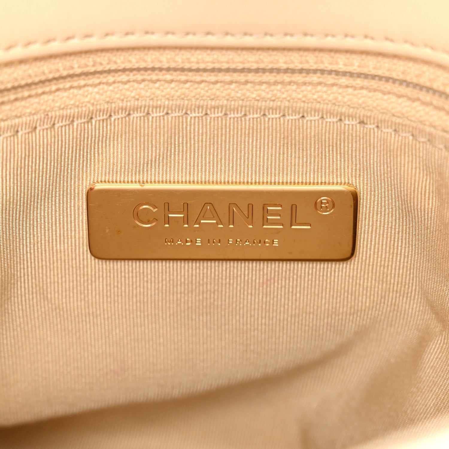 Chanel Lambskin Quilted Medium Chanel 19 Flap Light Beige
