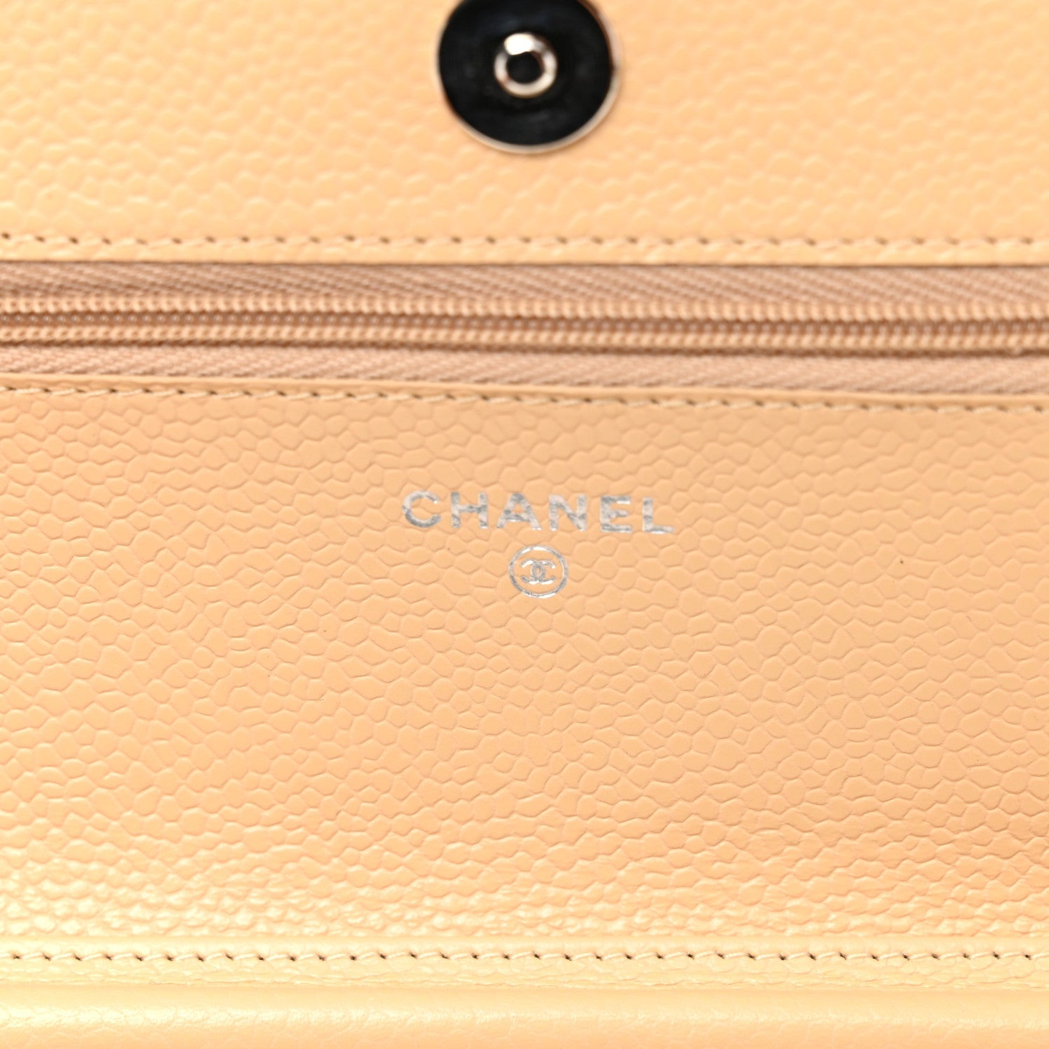 Chanel Caviar Quilted Wallet on Chain WOC Beige