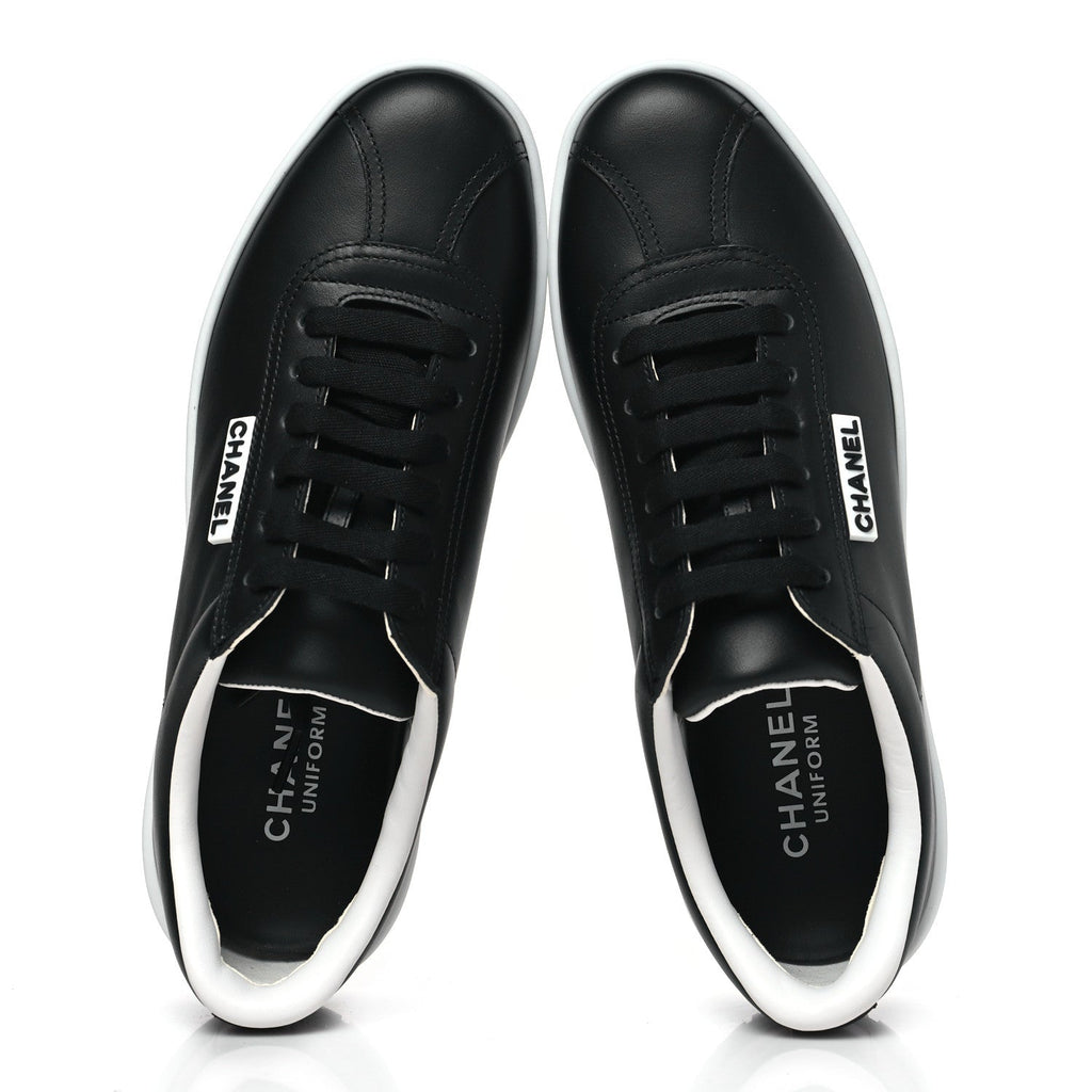 Calfskin CC Womens Sneakers 36.5 Black