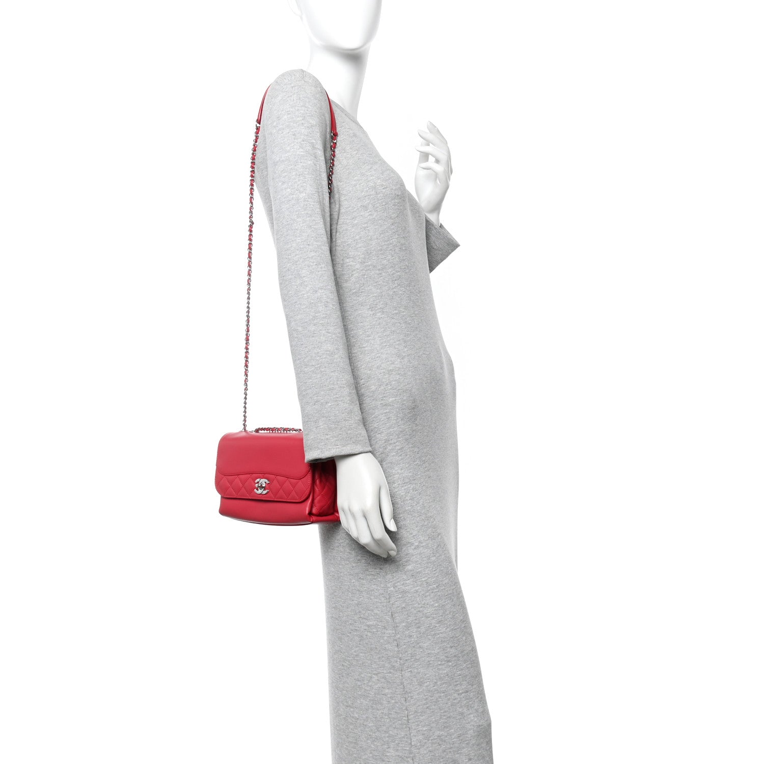 Chanel Calfskin Mini Tramezzo Flap Red