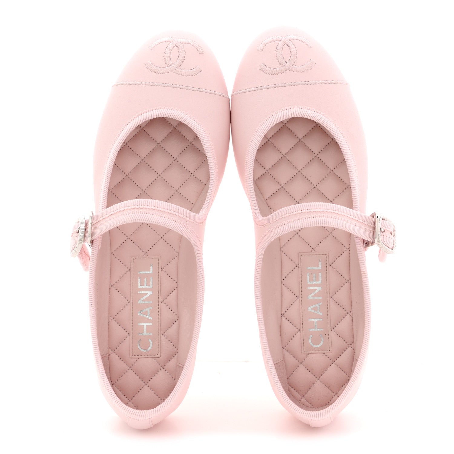 Lambskin Mary Jane Flats 38 Light Pink