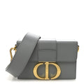 Christian Dior Box Calfskin 30 Montaigne Box Bag Gray