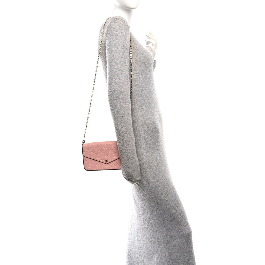 Louis Vuitton Empreinte Pochette Felicie Chain Wallet Rose Poudre