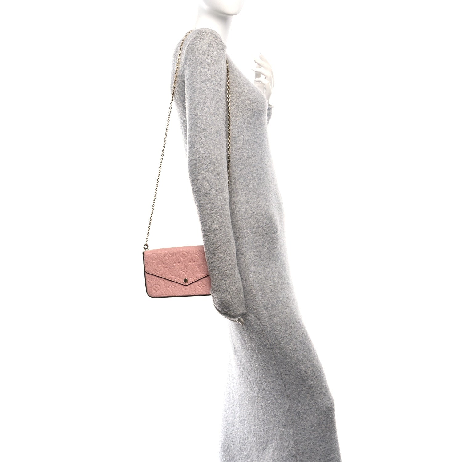Louis Vuitton Empreinte Pochette Felicie Chain Wallet Rose Poudre