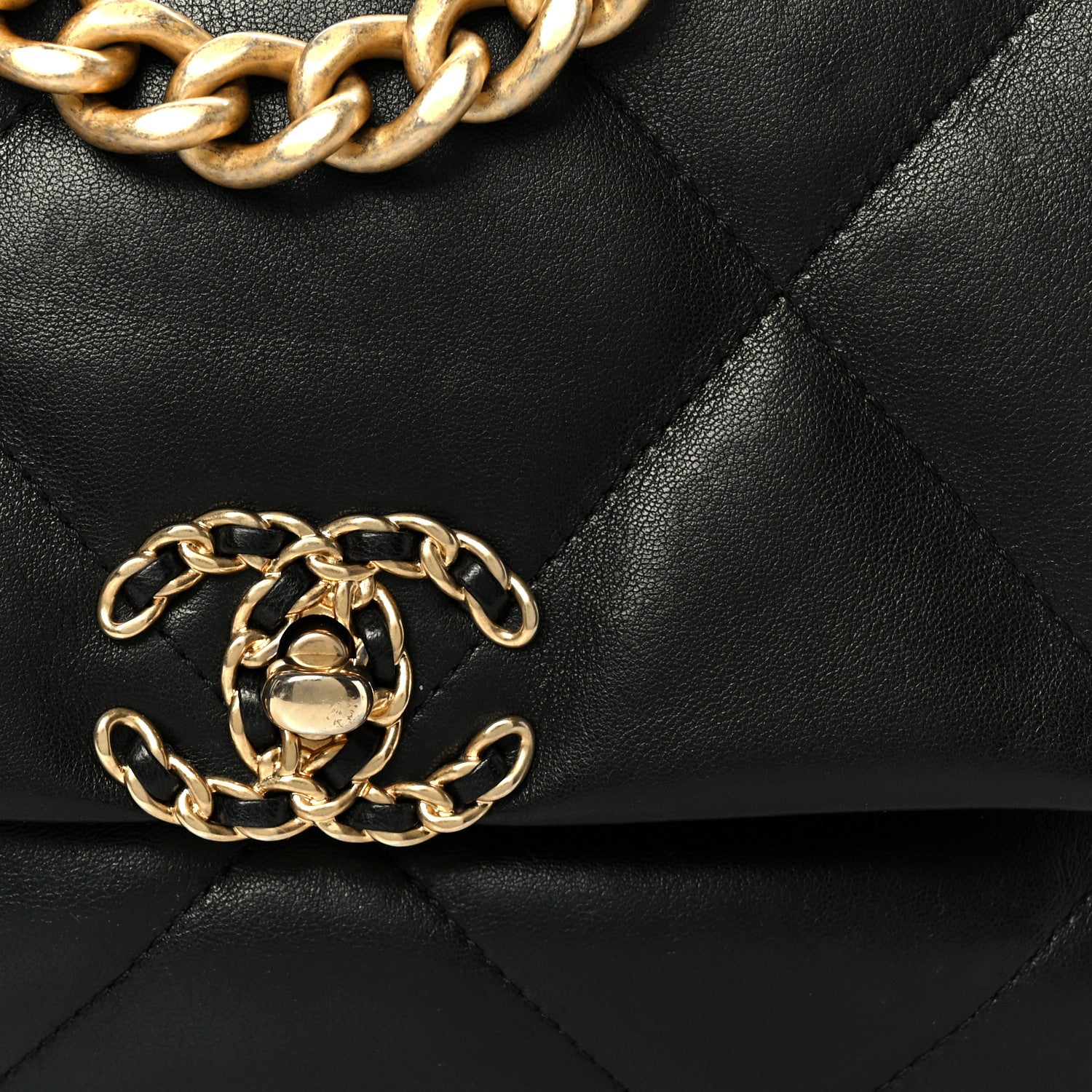 Chanel Lambskin Quilted Medium Chanel 19 Flap Black