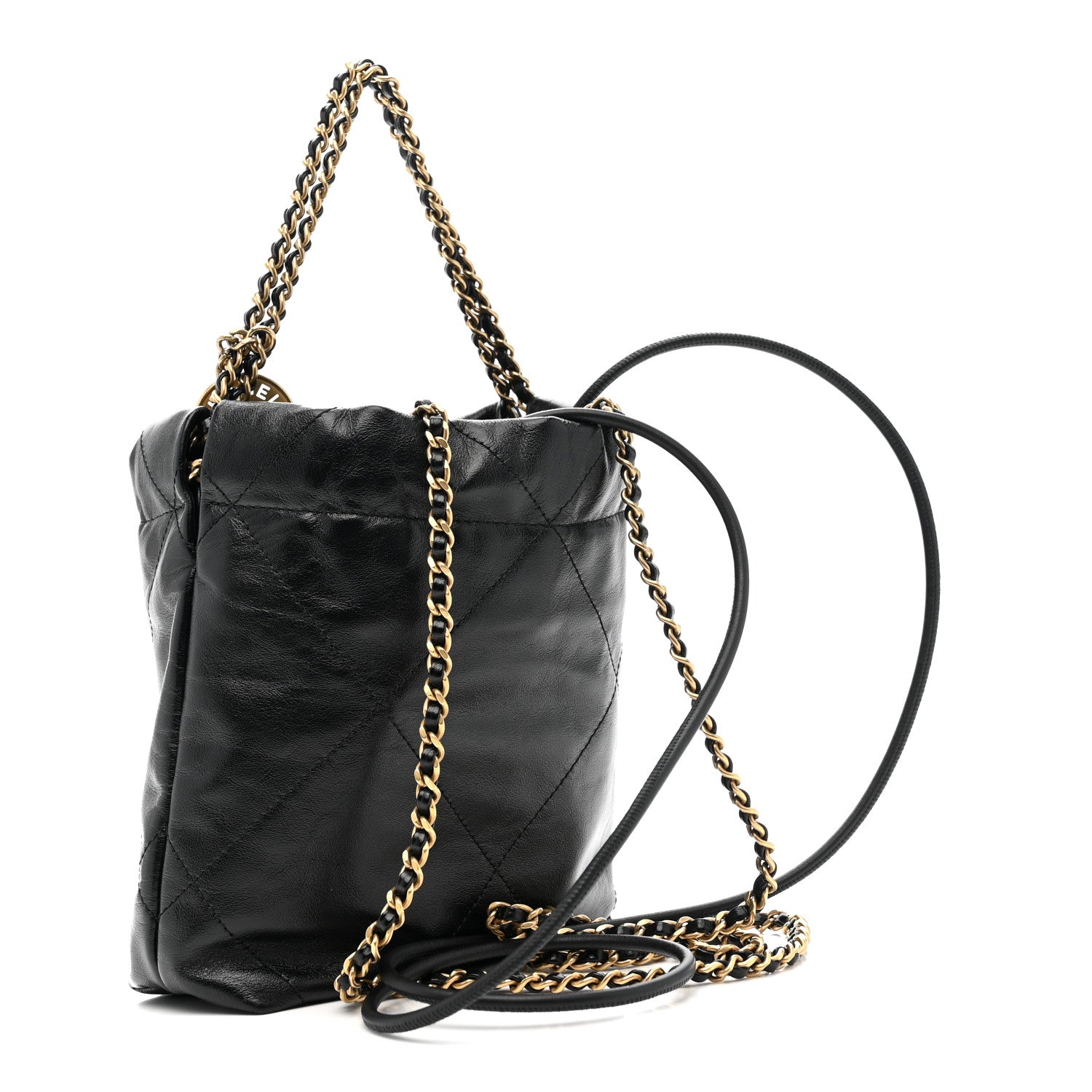 Chanel Shiny Calfskin Quilted Mini Chanel 22 Black