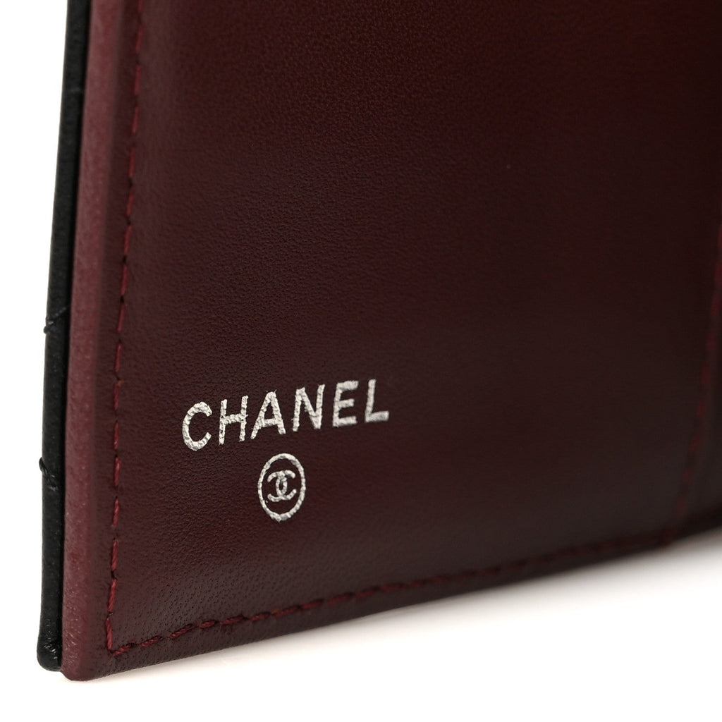 Lambskin Quilted Large Flap Wallet Black