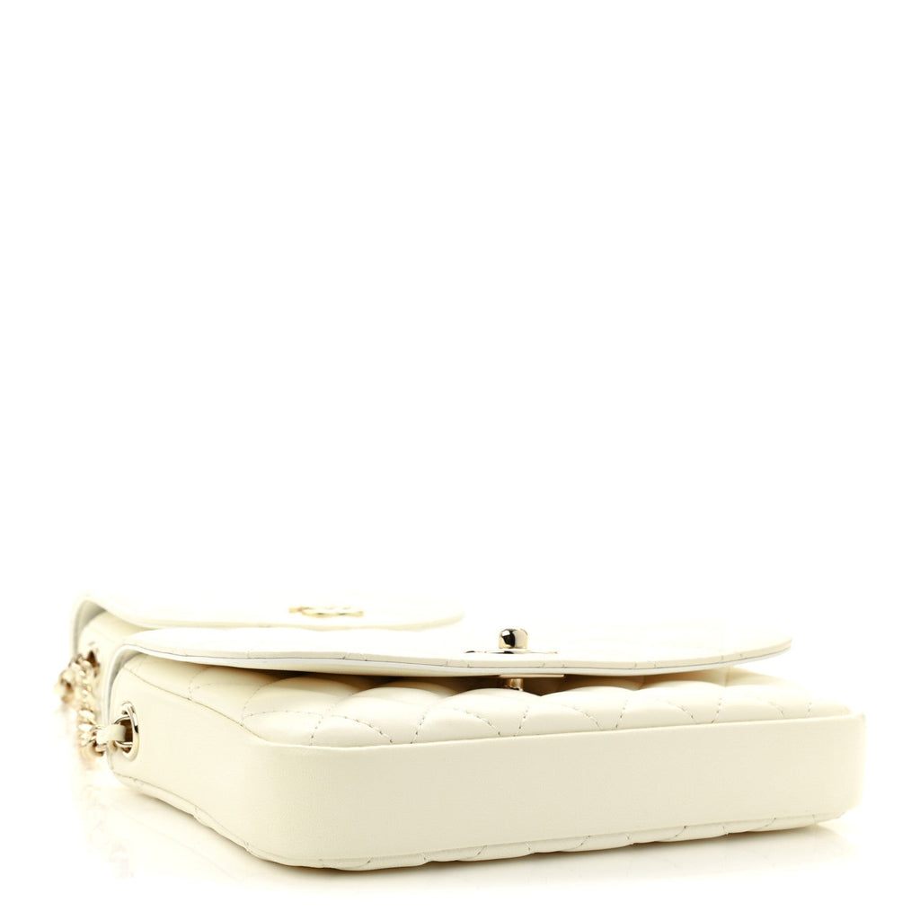 Chanel Lambskin Quilted Side Packs White
