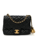 Chanel Lambskin Quilted Mini Pearl Crush Flap Black