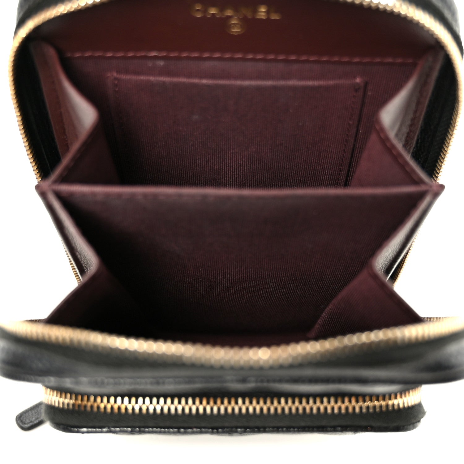 Chanel Caviar Quilted Phone Holder With Chain Black