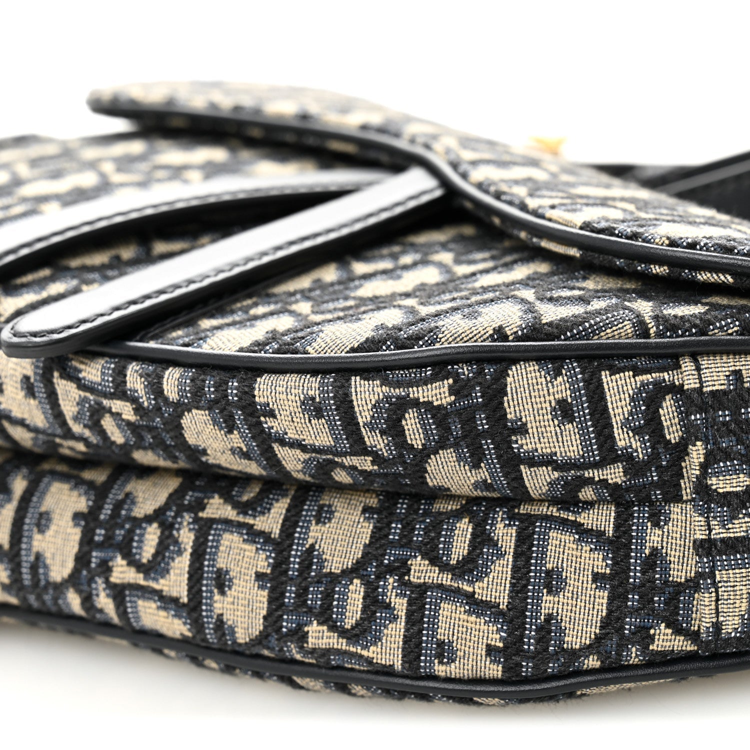 Christian Dior Oblique Saddle Bag With Strap Blue
