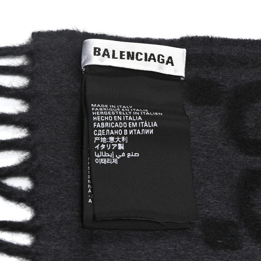 Gucci X BALENCIAGA Cashmere All Over Macro Print Scarf Black