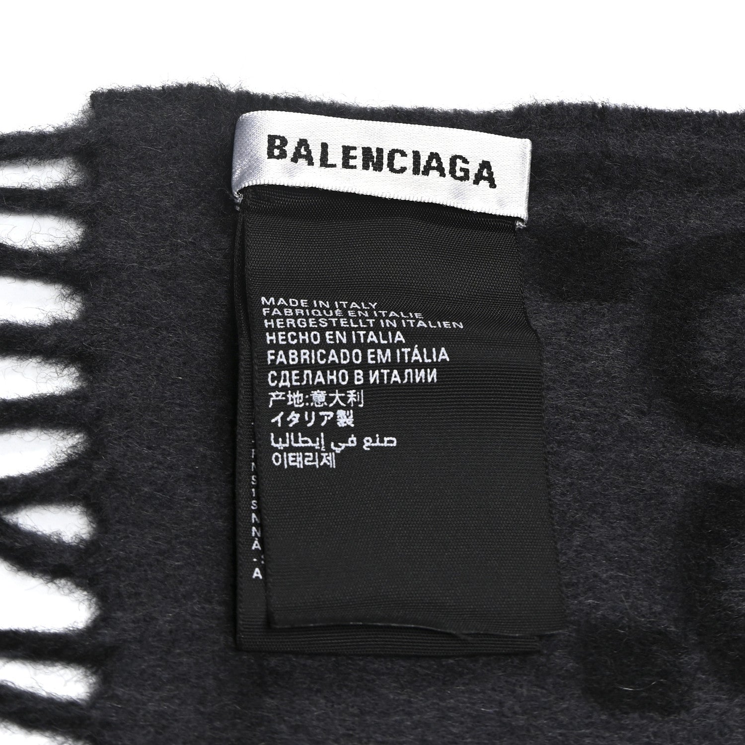 Gucci X BALENCIAGA Cashmere All Over Macro Print Scarf Black