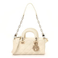 Christian Dior Lambskin Cannage Small Lady D-Joy Latte
