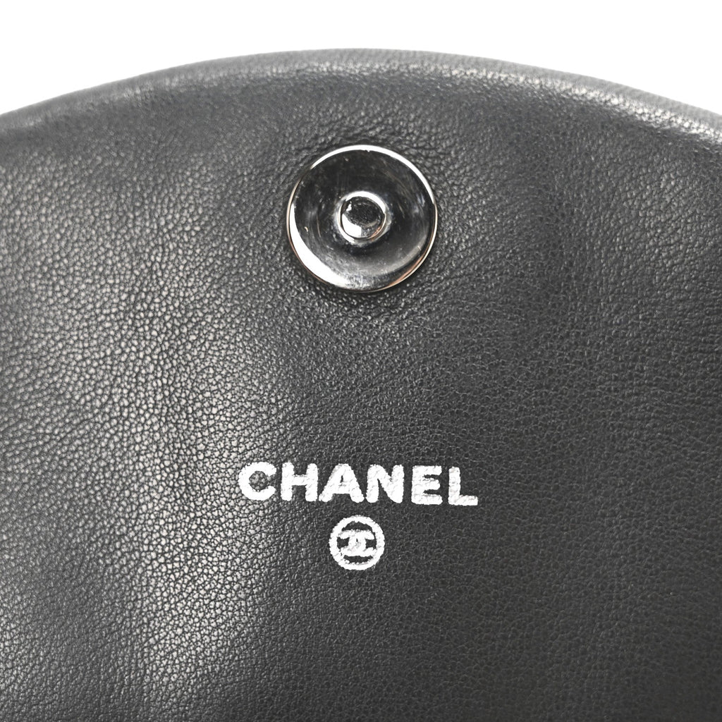 Chanel Lambskin Half Moon Wallet On Chain WOC Black