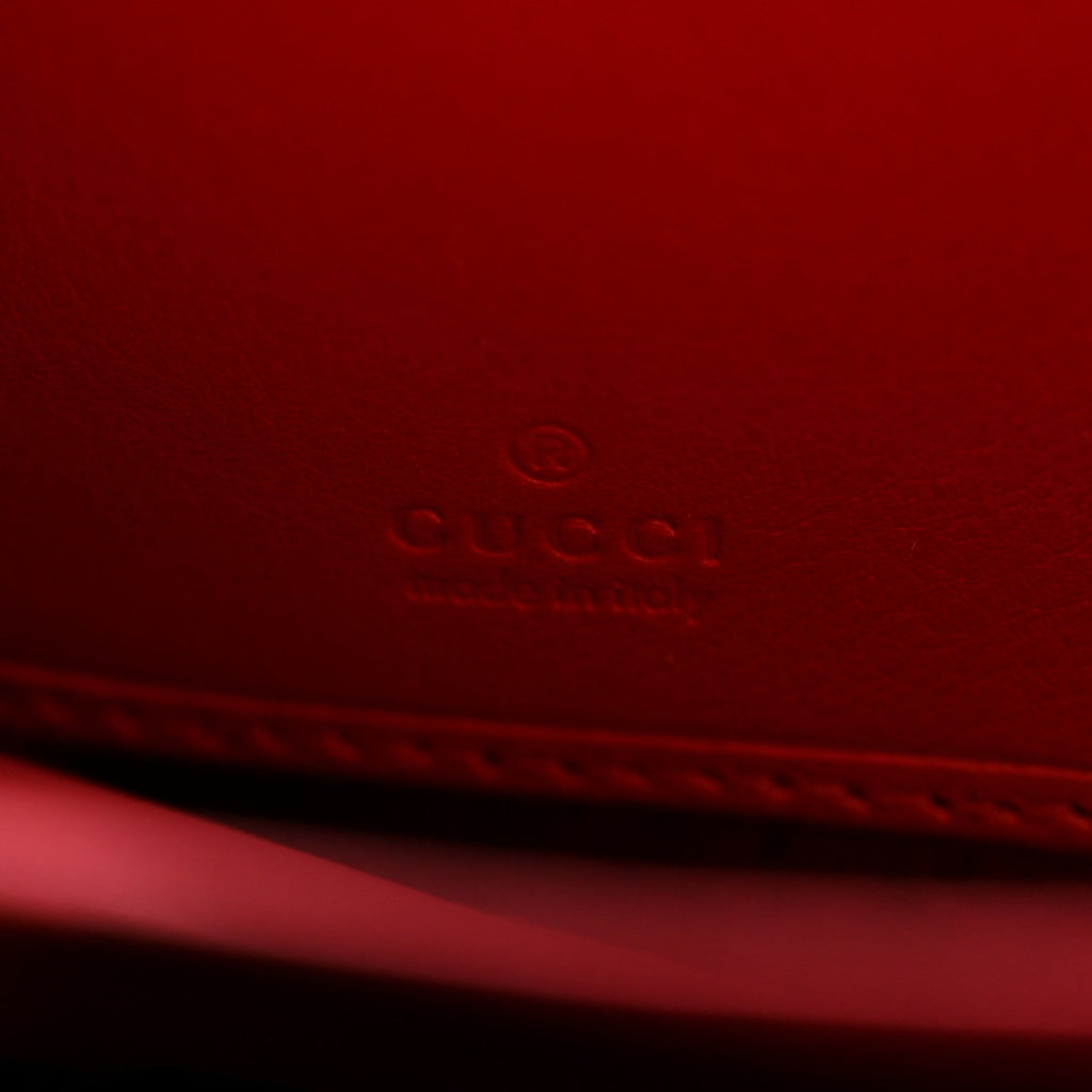Gucci GG Supreme Monogram Apple Zip Around Wallet Beige Multicolor Lobster Red