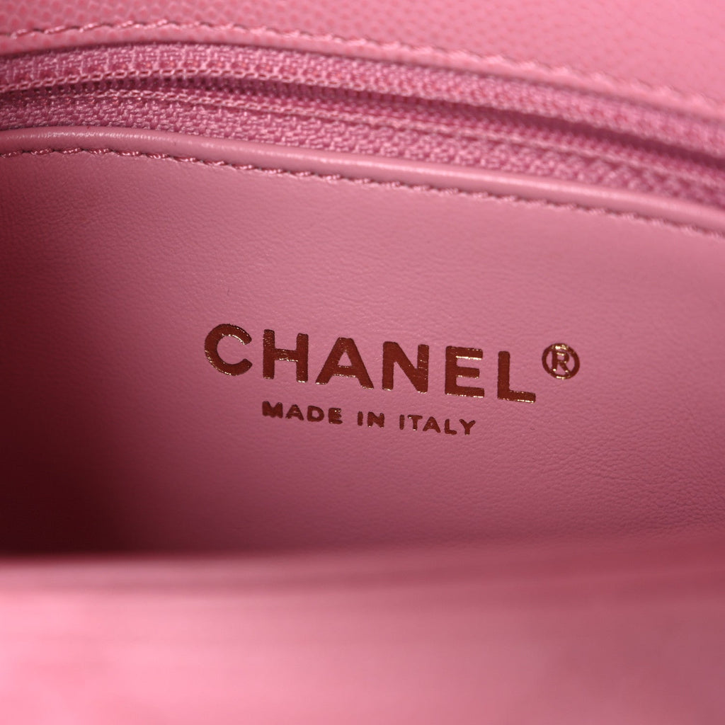 Chanel Caviar Quilted Mini Coco Chain Handle Flap Pink