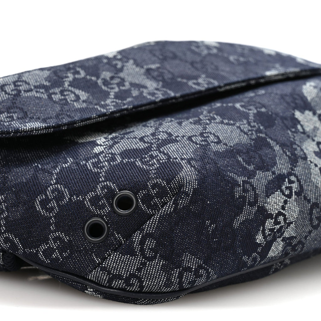 Gucci Denim GG Monogram Camouflage Belt Bag Blue