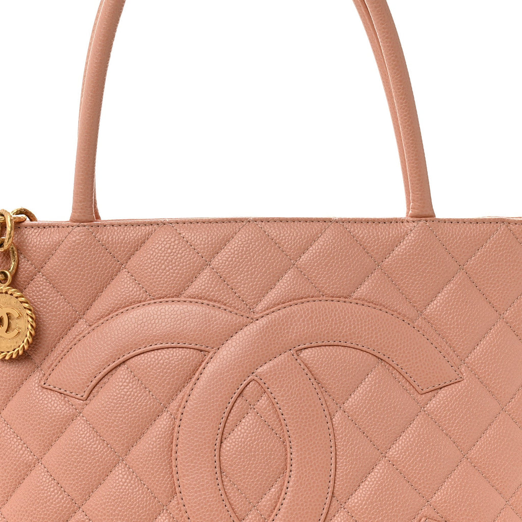 Chanel Caviar Quilted Medallion Tote Light Pink