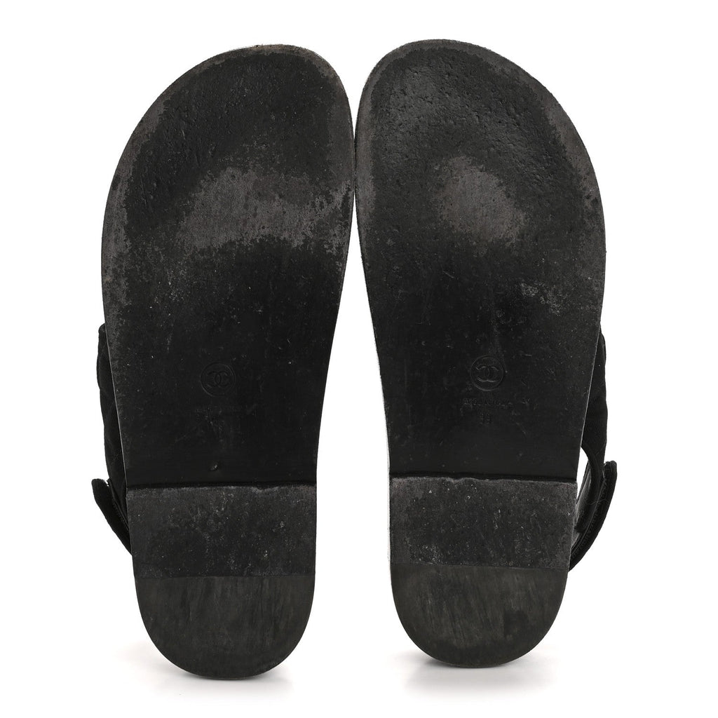 Mixed Fibers Velcro Dad Sandals 39 Black