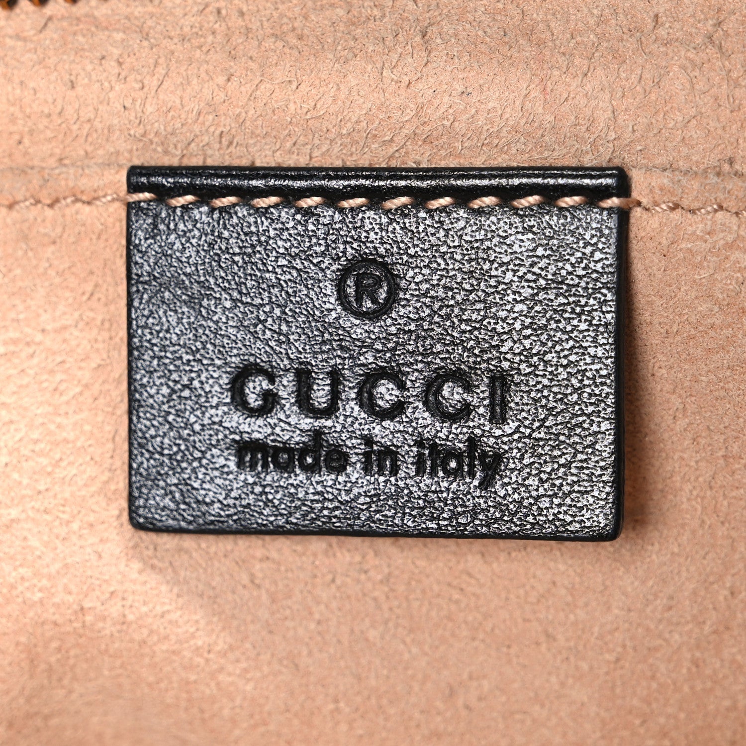 Gucci Calfskin Matelasse Small GG Marmont Chain Shoulder Bag Black