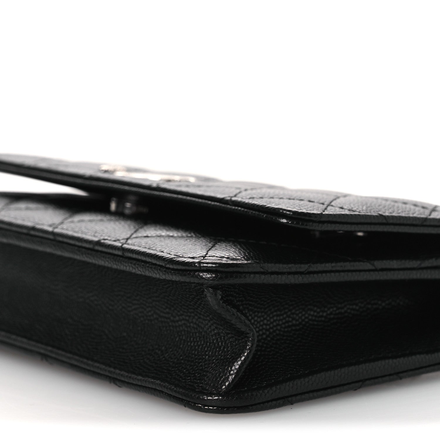 Chanel Caviar Quilted Crystal Star Wallet On Chain Black