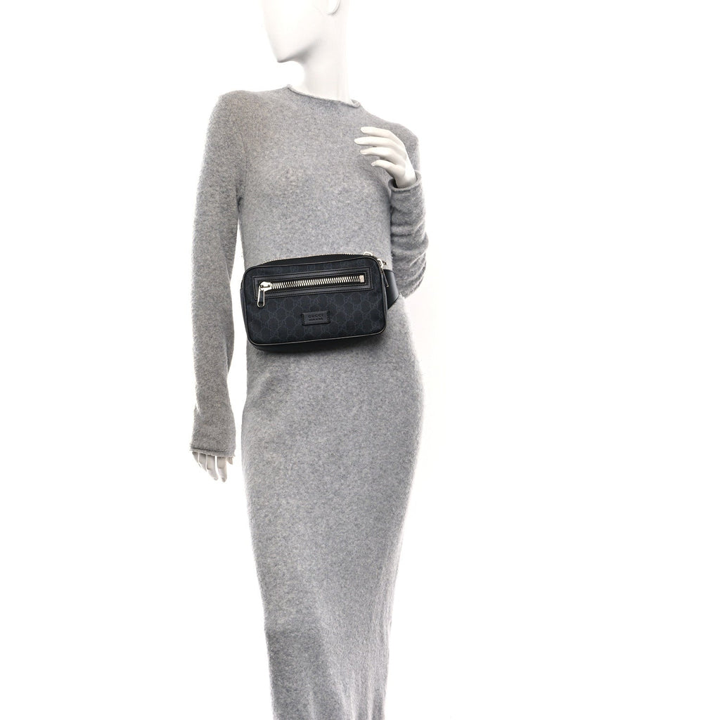 Gucci Soft GG Supreme Monogram Web Belt Bag Black Grey
