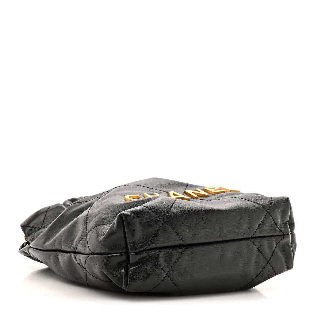 Chanel Shiny Calfskin Quilted Mini Chanel 22 Black