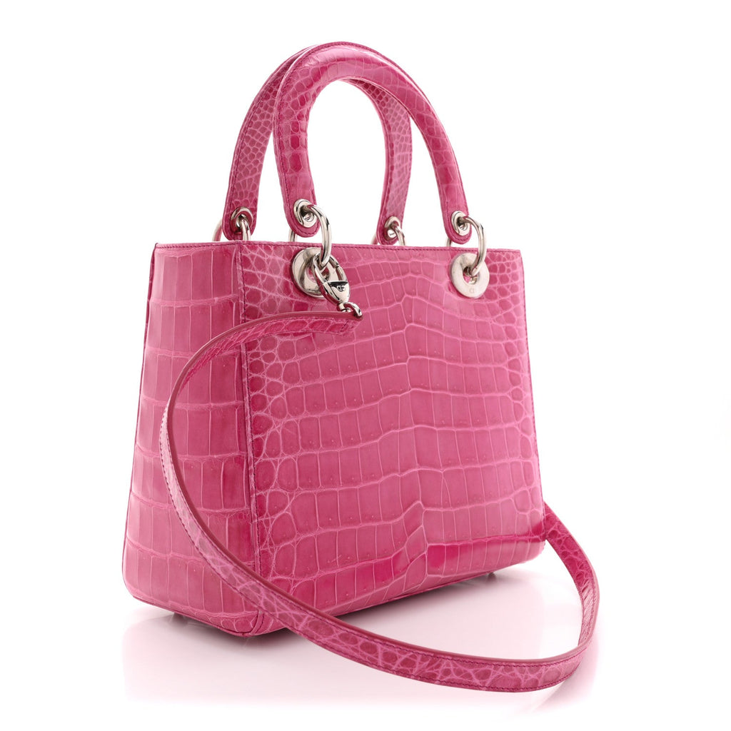 Christian Dior Alligator Medium Lady Dior Pink