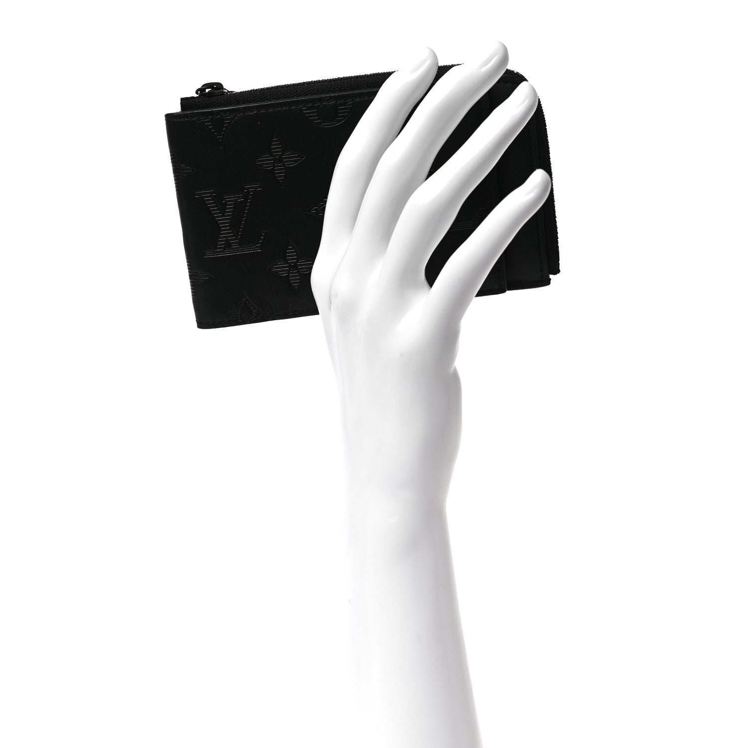 Louis Vuitton Calfskin Monogram Shadow Hybrid Wallet Black