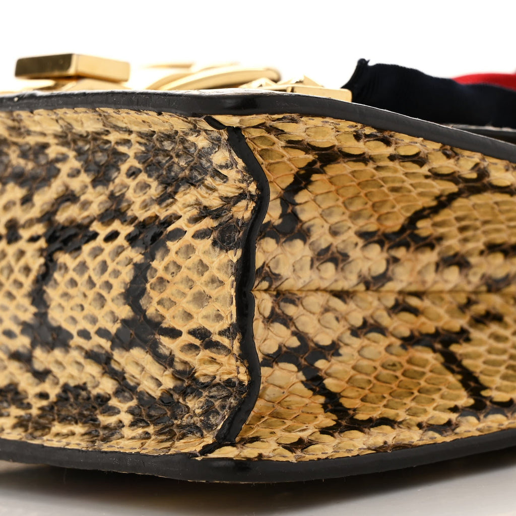 Gucci Snakeskin Mini Sylvie Chain Shoulder Bag Roccia