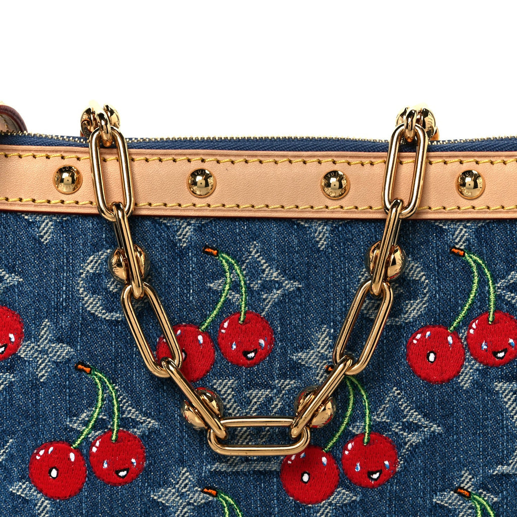 Louis Vuitton LV X TM Monogram Denim Cerises Pochette Accessories Blue